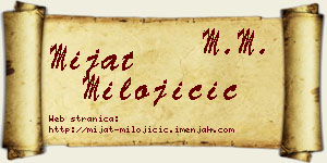 Mijat Milojičić vizit kartica